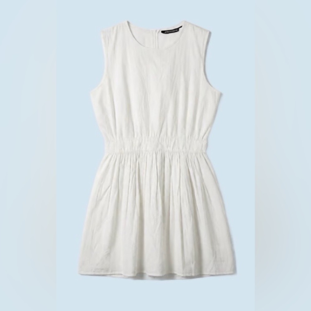 New 100% Cotton French Connection White Sleeveless Summer Dress
